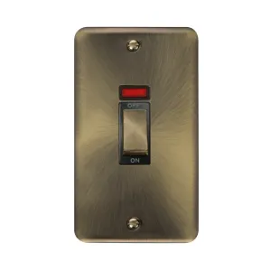 Click DPAB503BK 45A 2 gang DP switch antique brass finish