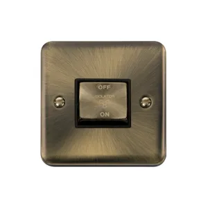 Click DPAB520BK 3-pole fan isolator antique brass finish