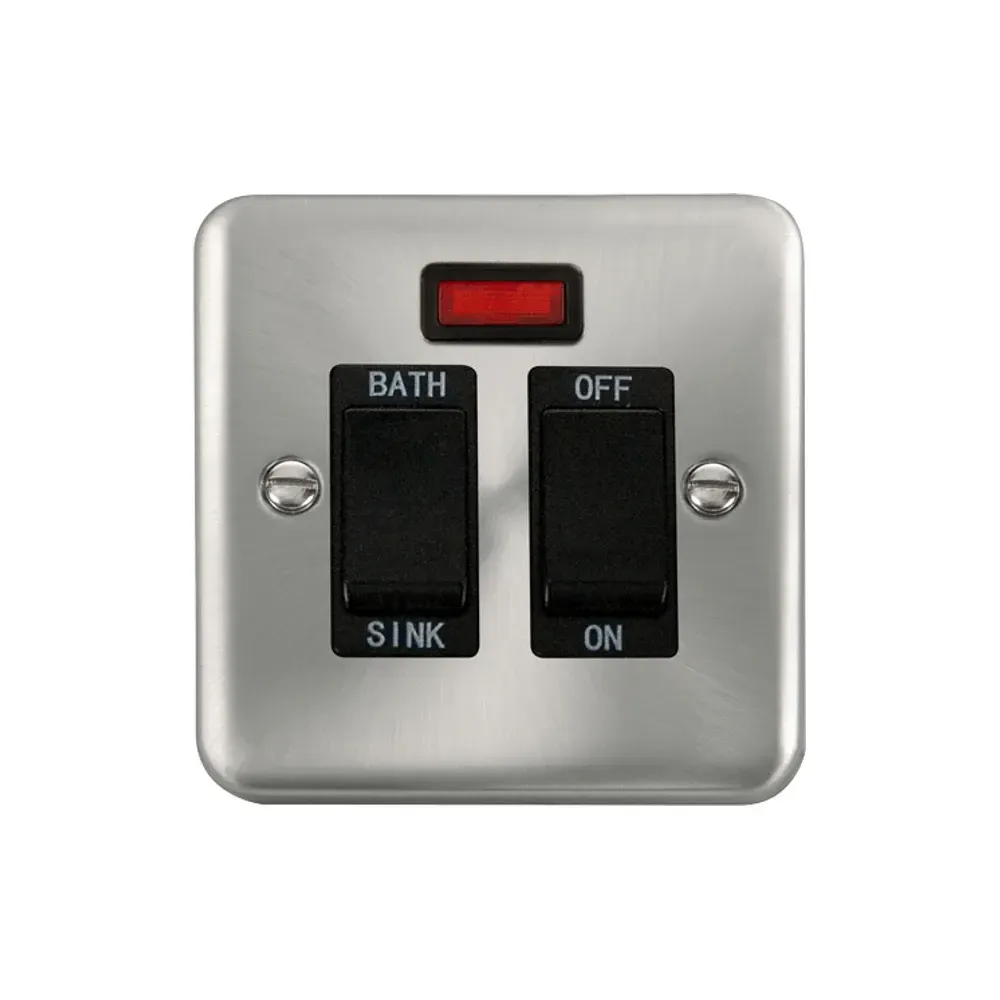 Click DECO+ 20A double pole sink bath switch satin chrome finish