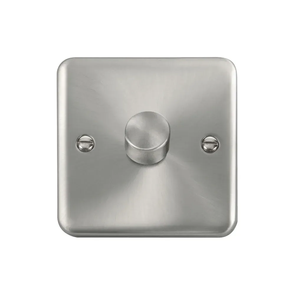 Click DPSC161 satin chrome LED dimmer switch front view