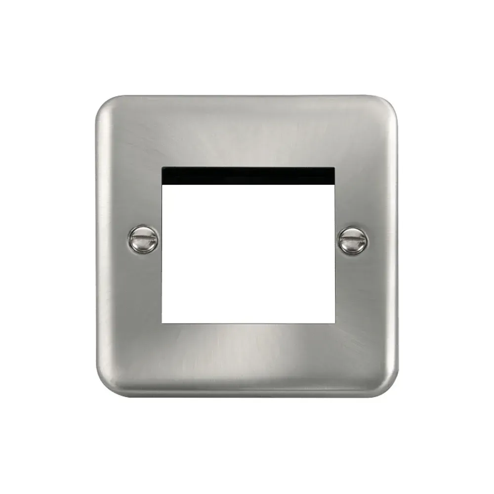 Click satin chrome media plate single gang unfurnished