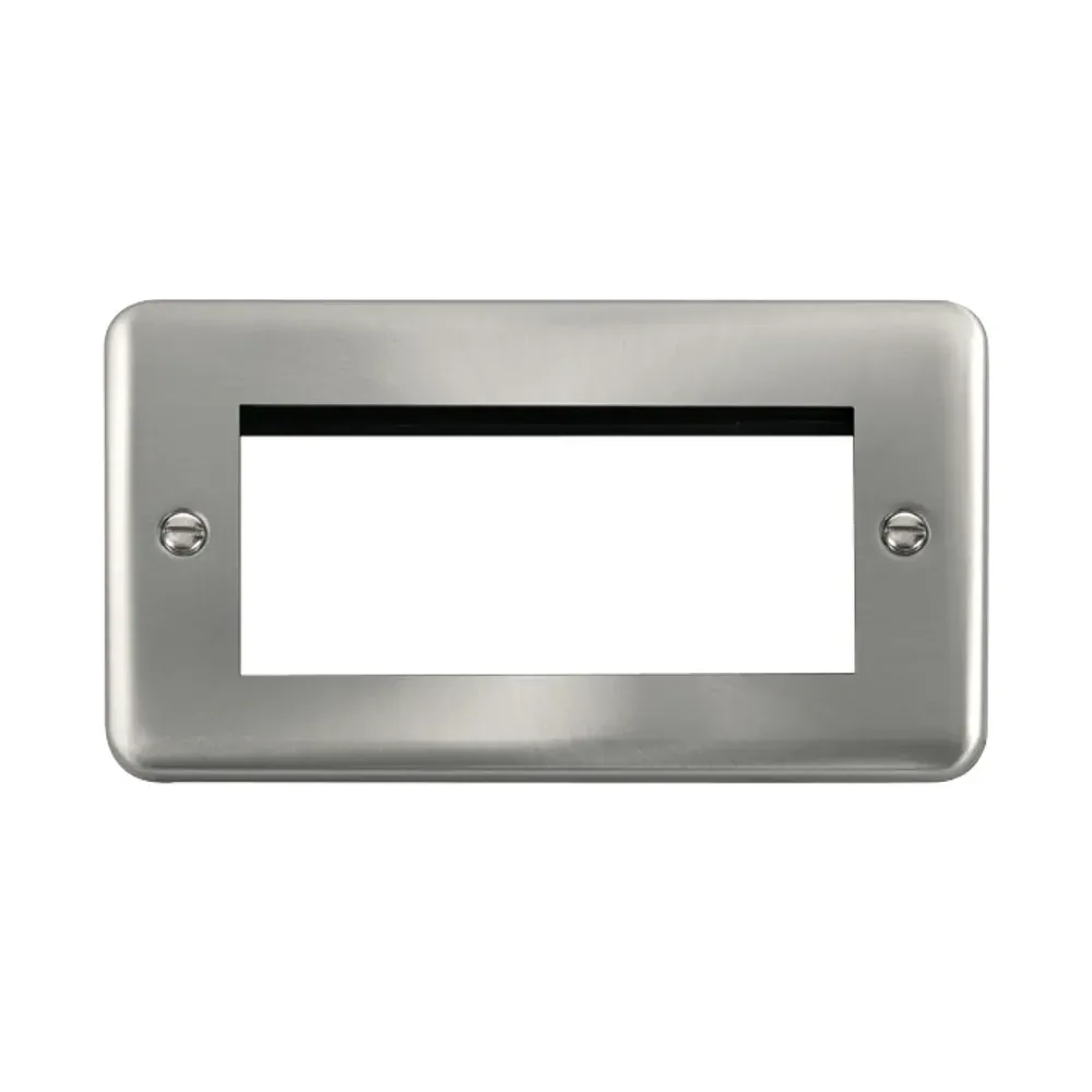 Click DPSC312 satin chrome 2 gang media plate 4 aperture