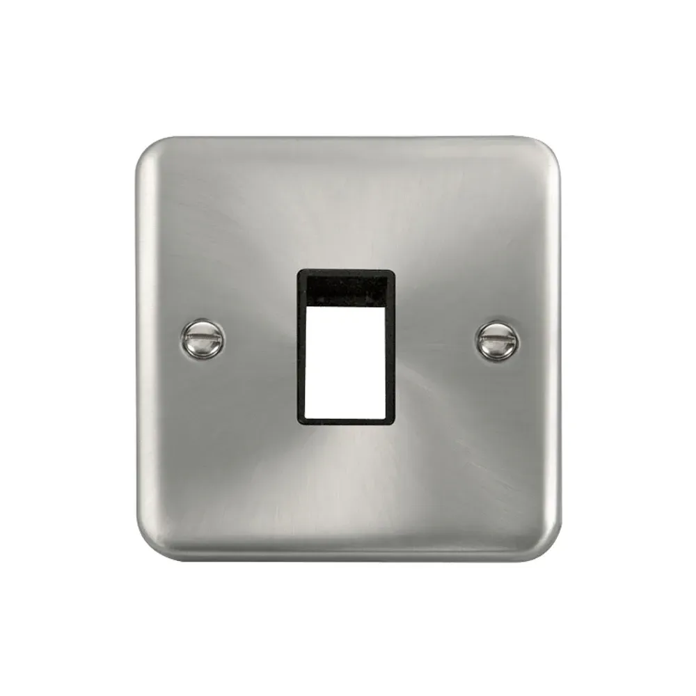 Click MiniGrid satin chrome unfurnished plate black insert
