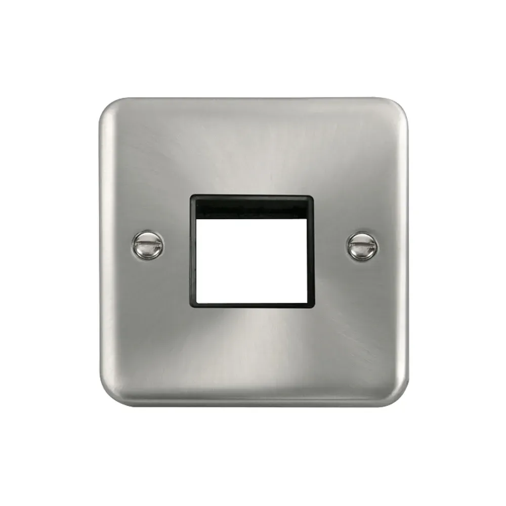 Click MiniGrid satin chrome 1 gang unfurnished plate DPSC402BK