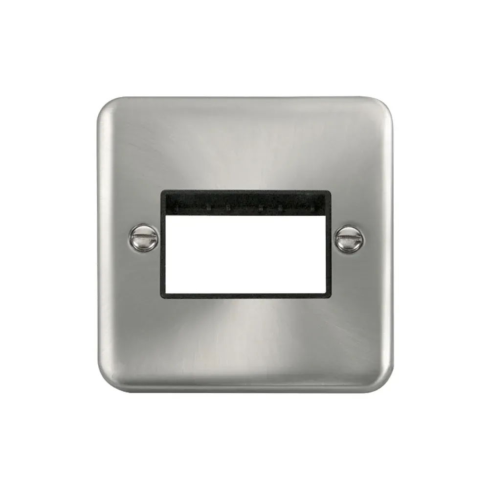 Click satin chrome MiniGrid 1 gang plate with 3 apertures