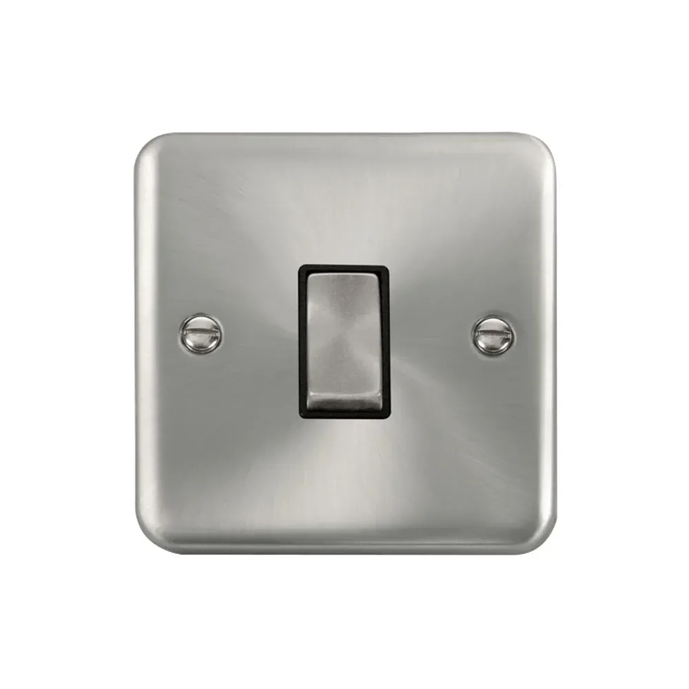 Click DPSC411BK satin chrome 1 gang 2 way plate switch