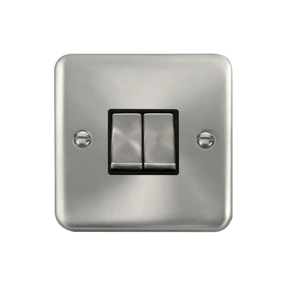 Click DPSC412BK satin chrome 2 gang 2 way switch professional installation