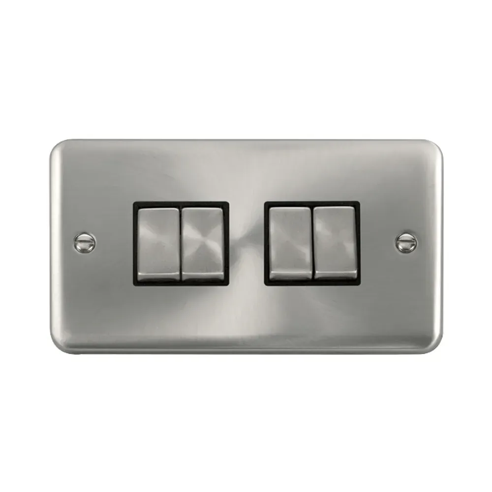 Click DPSC414BK 4 gang 2 way switch satin chrome finish