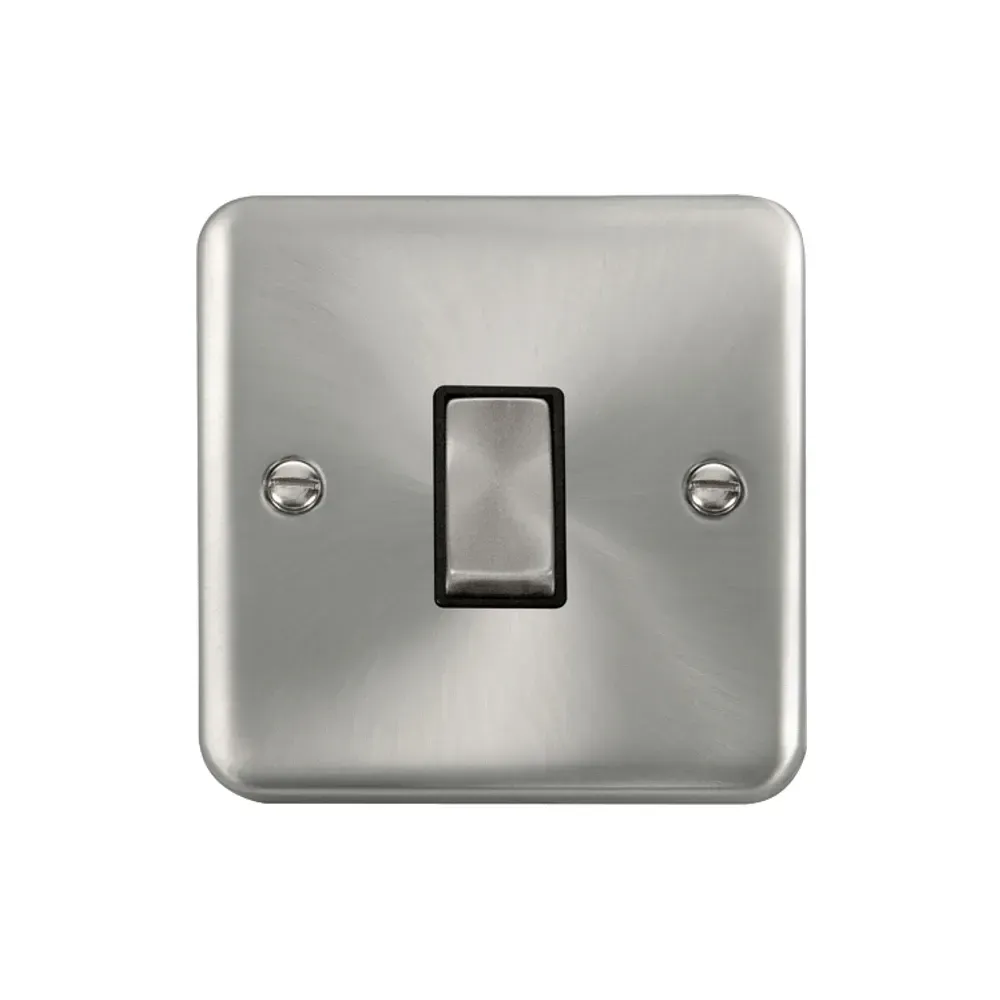Click Deco satin chrome intermediate switch black insert