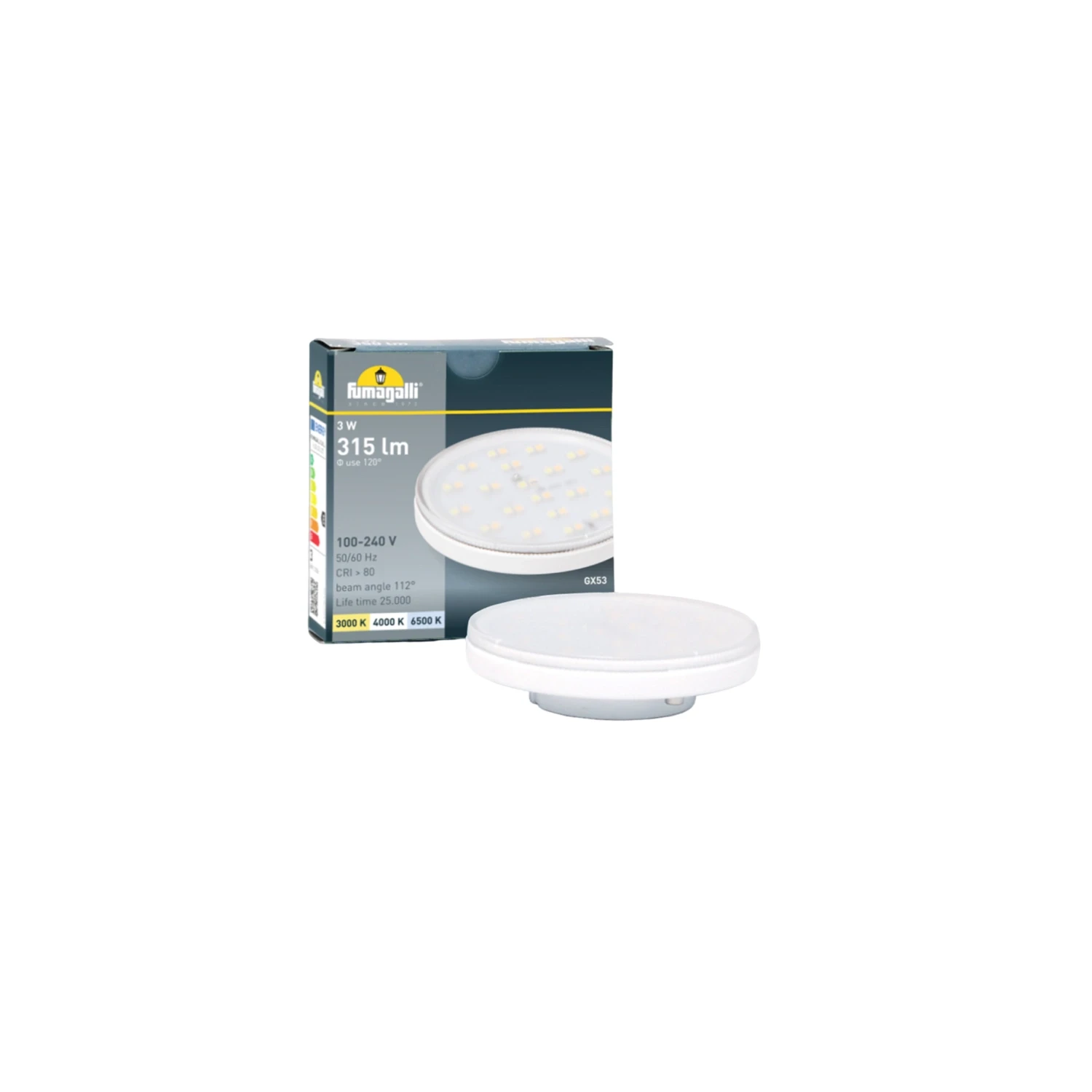 LED 3W GX53 Lamp 3000K 4000K 6500K CCT Selectable 100-240V