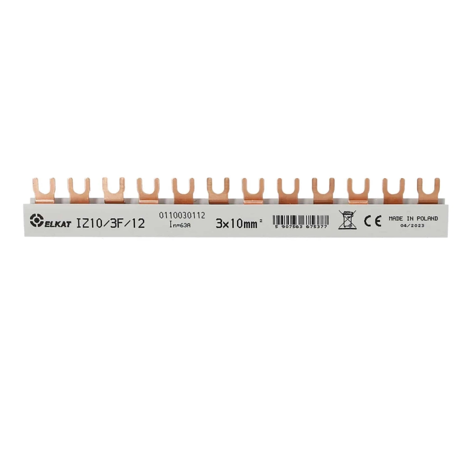 Elkat fork busbar 3P 63A 17.8mm pitch 1m IZ103F54