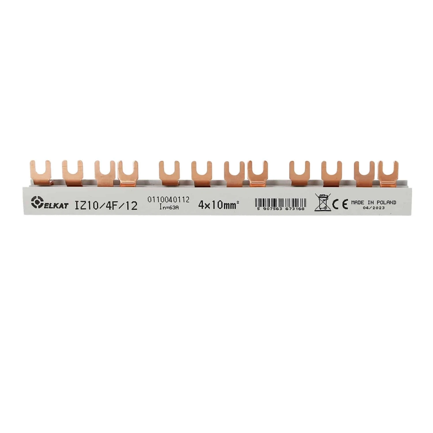 Elkat fork busbar 4P 63A 18mm pitch 1m