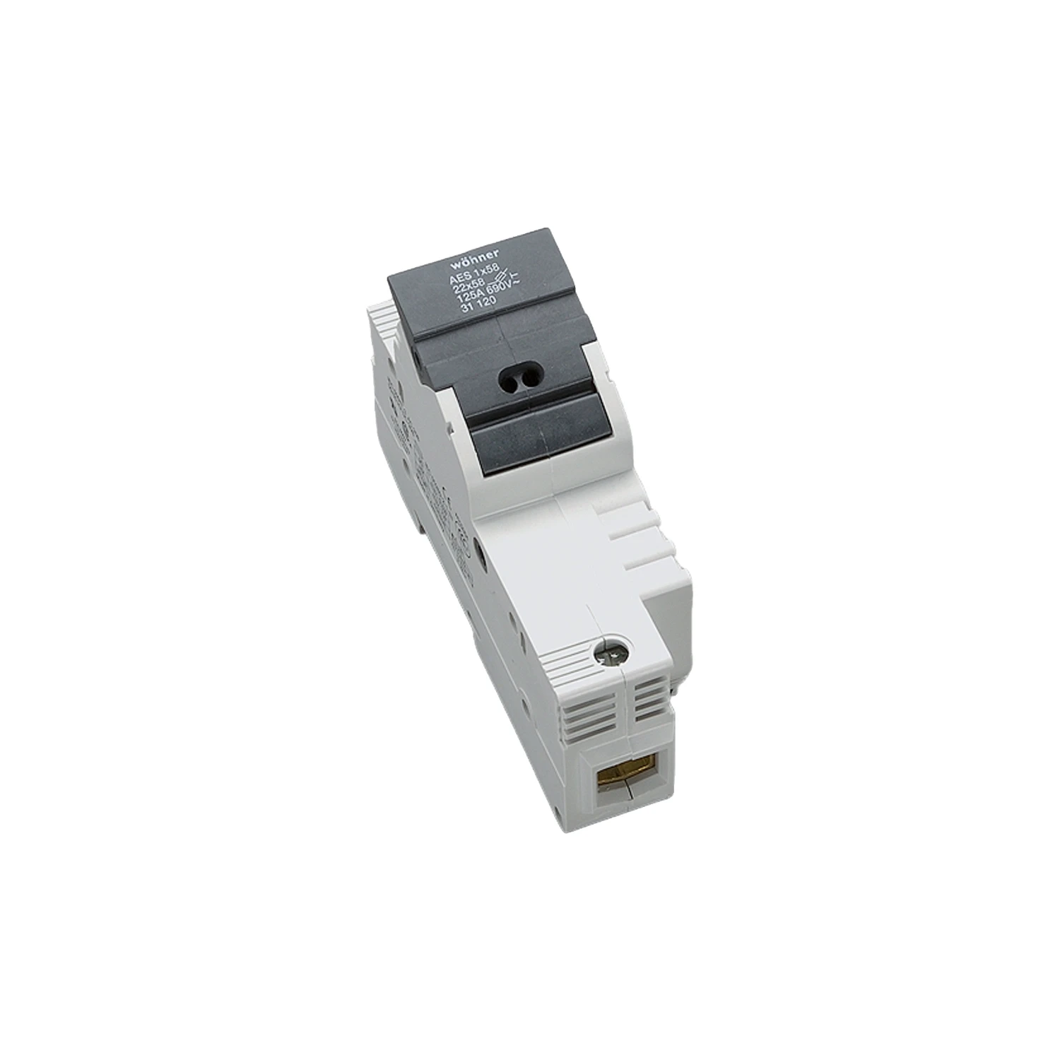 Woehner 1P 100A 22x58mm DIN Rail Fuse Holder 690V AC IP20 L701