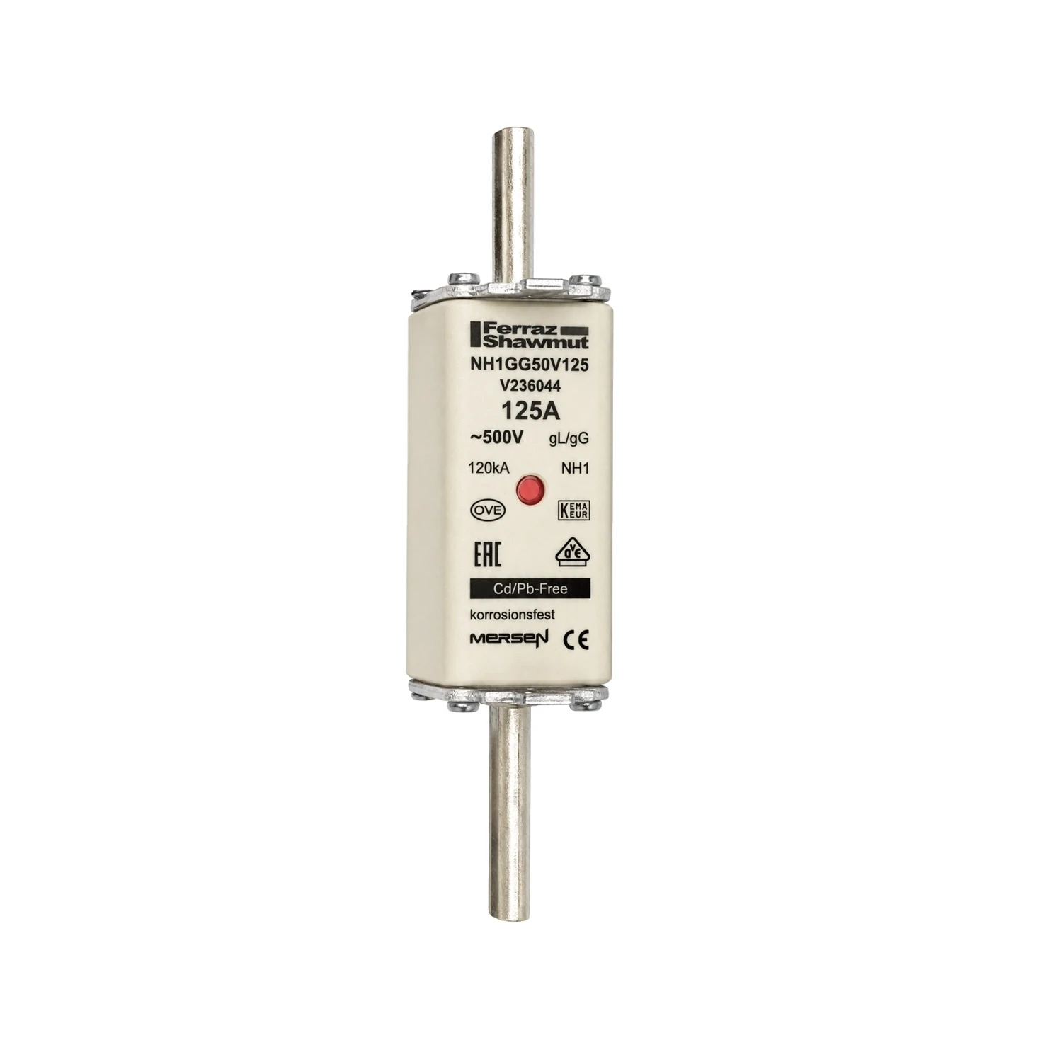 NH1 gG 125A 500V AC Fuse-Link Size 1 Ceramic