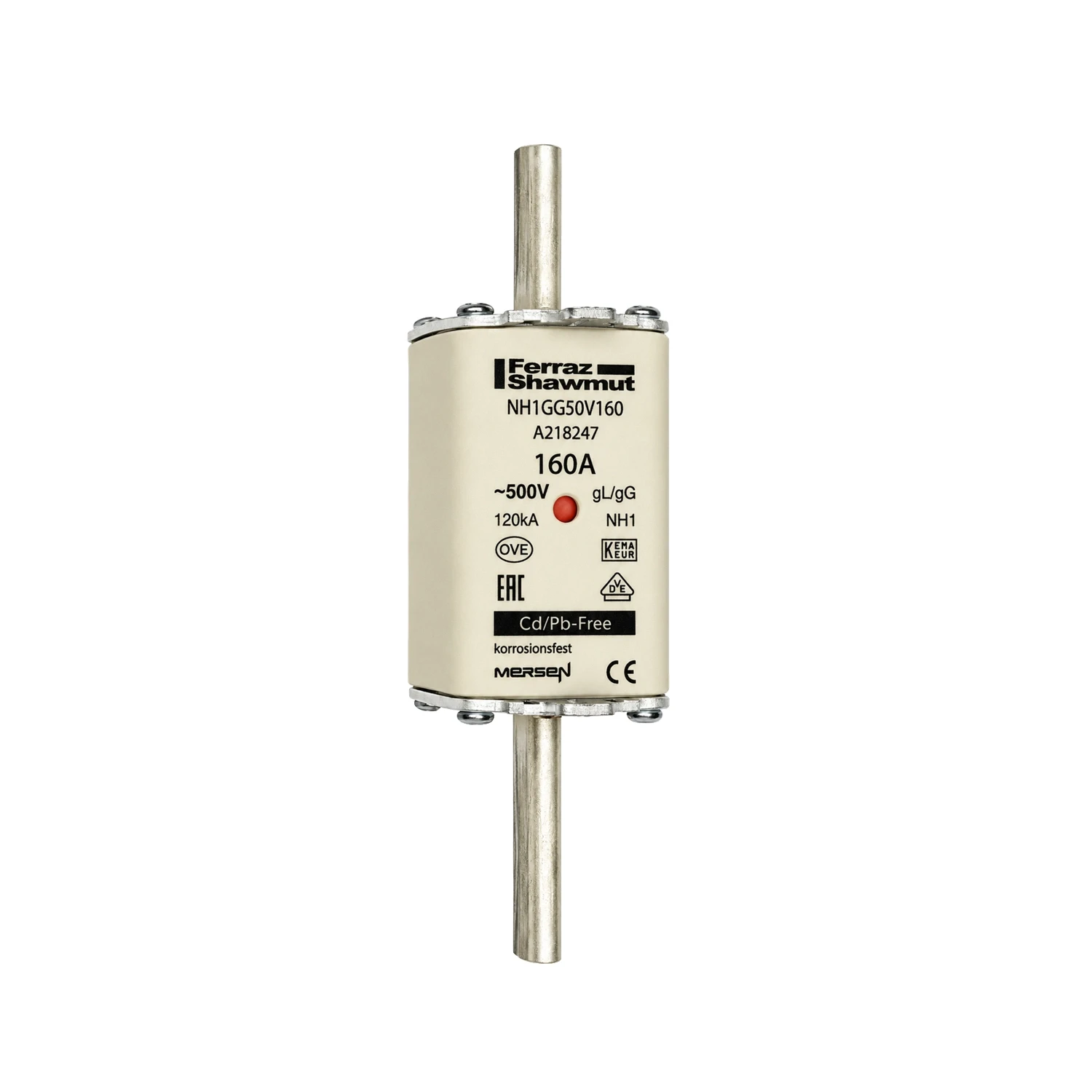NH1 160A gG 500V AC Ceramic Fuse-Link