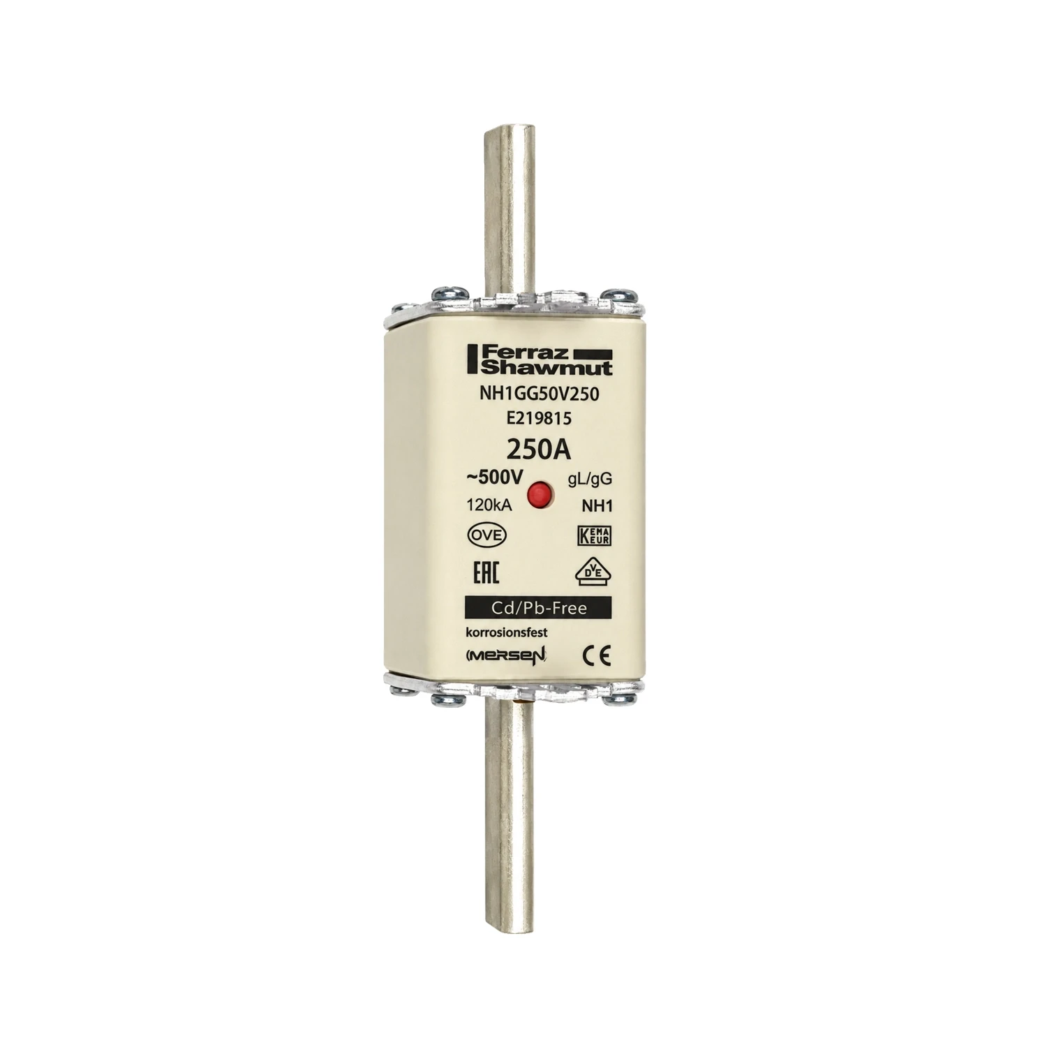 NH1 250A gG 500VAC Fuse-Link Double Indicator Live Gripping Lugs