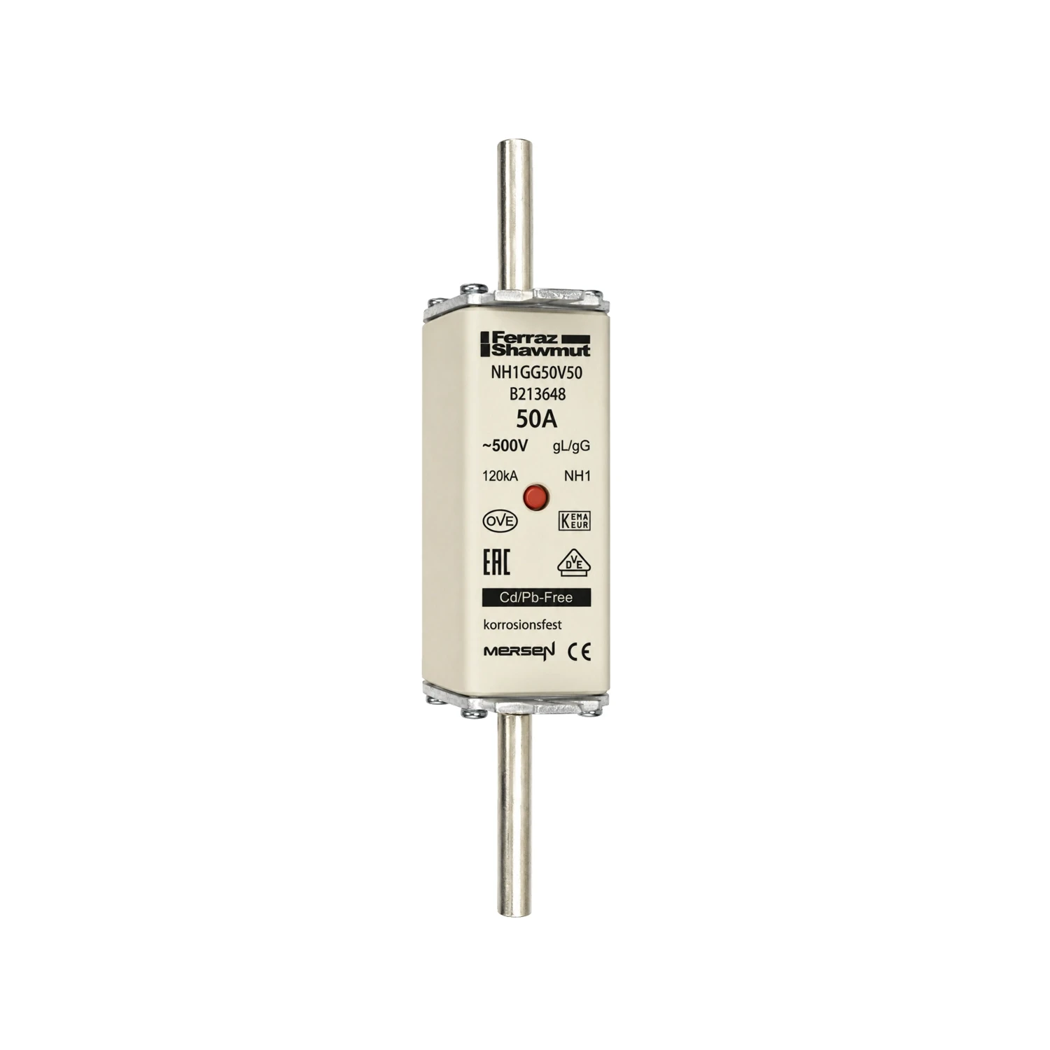 NH1 gG 50A 500V AC Ceramic Fuse-Link Double Indicator
