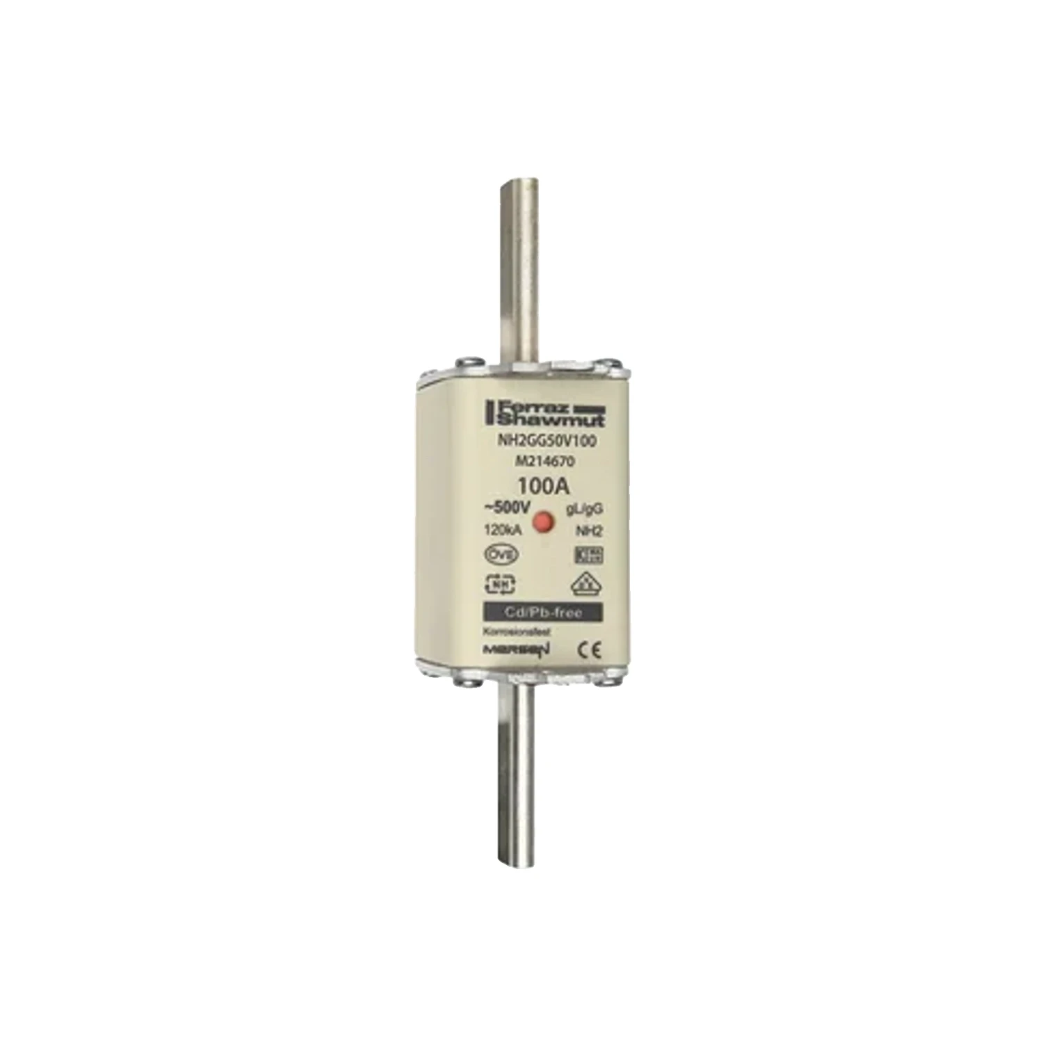NH2 100A gG Fuse-Link 500VAC Ceramic Double Indicator