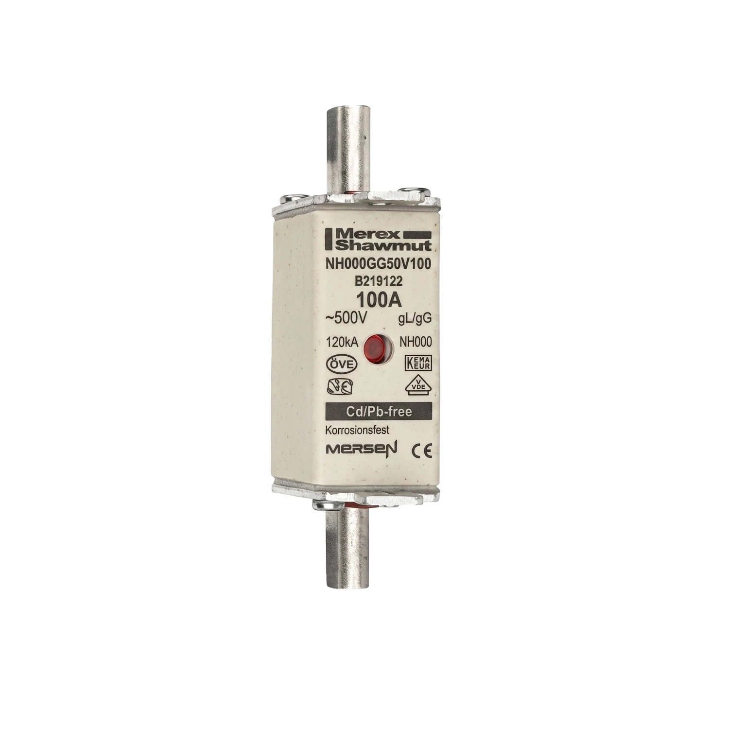NH000 100A gG 500V AC 250V DC Ceramic Fuse-Link Size 000