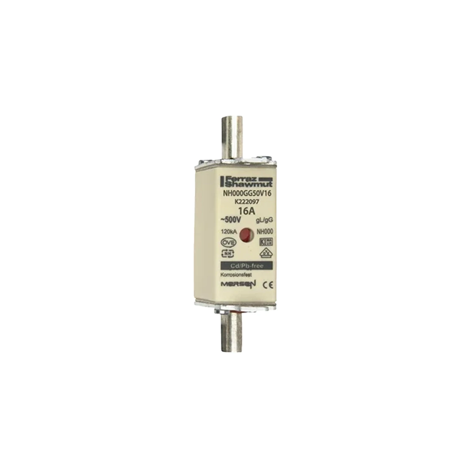 NH00 16A gG 500V AC Fuse-Link Size 000 Double Indicator