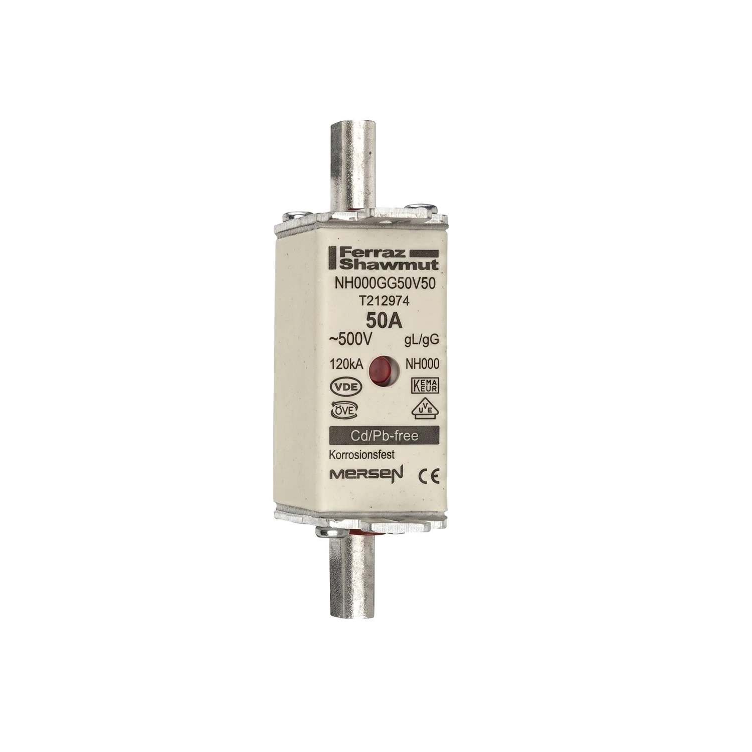 NH00 50A gG 500V AC Ceramic Fuse-Link Size 000