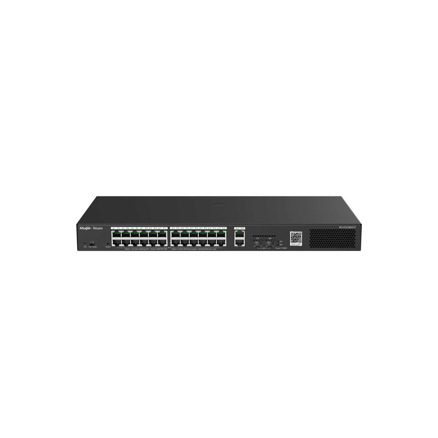 Reyee RG-ES228GS-P 28 Port Gigabit Smart PoE+ Switch 2 SFP 370W 220V AC