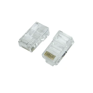 RJ45 Cat6 8P8C Crimp Plug Clear Gold Plated Contacts