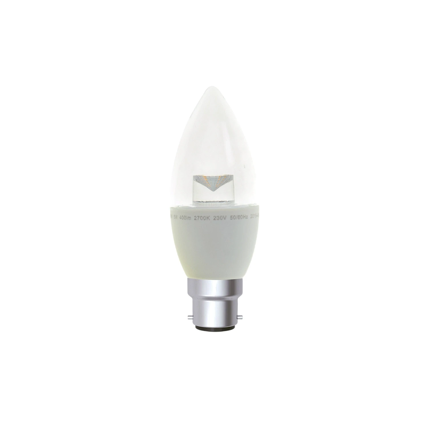 LED 5W Candle B22 6500K Cool Daylight Clear Dimmable Filament