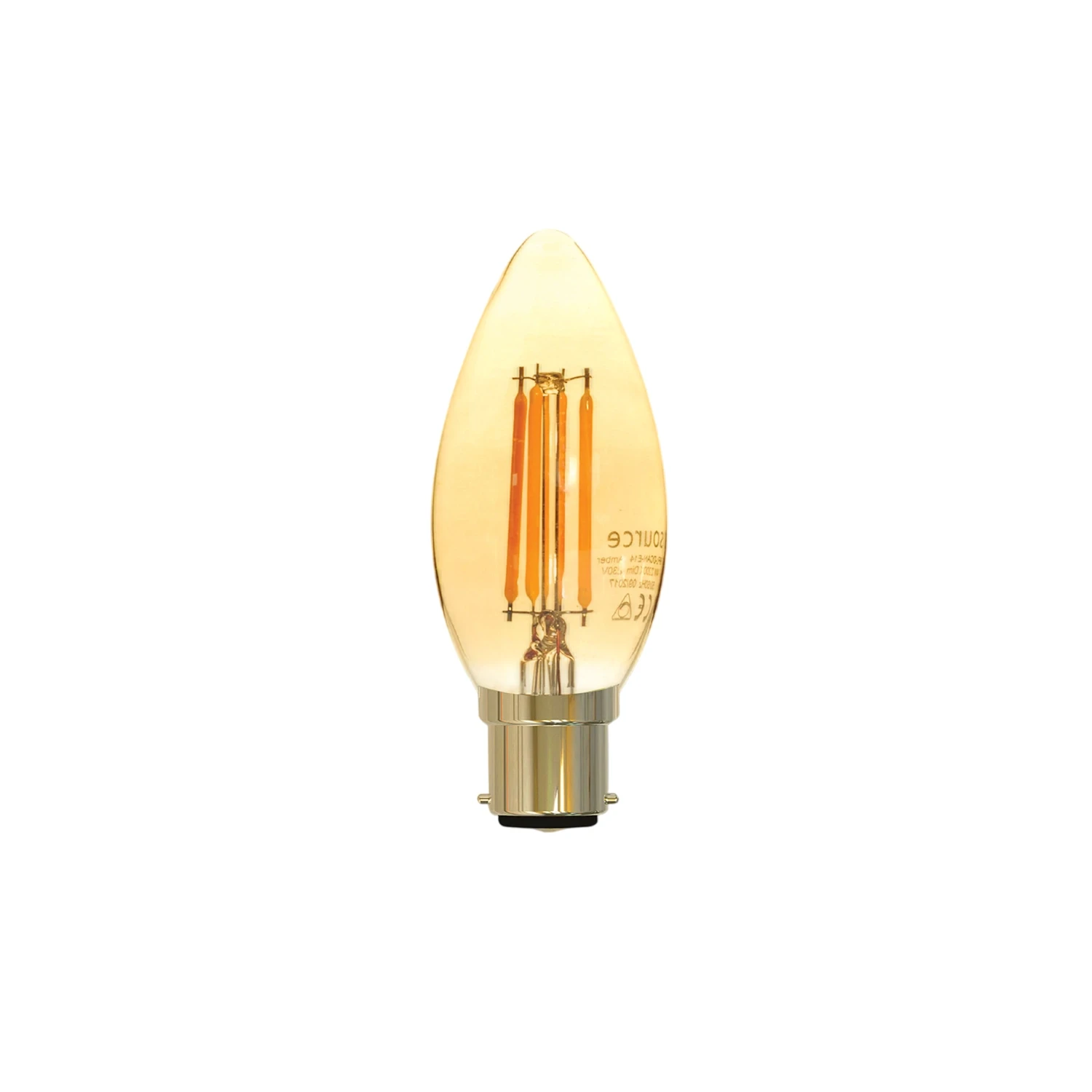 LED 4W Candle B22 2200K Comfort Warm White Amber Clear