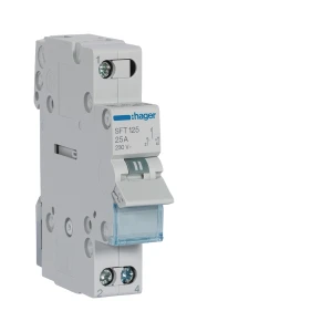Hager SFT125 1P 25A 230V IP20 Modular Changeover Switch