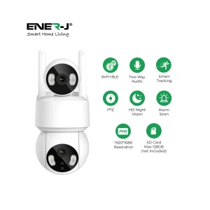 ENERJ Smart Wi-Fi Dual Lens Outdoor Dome IP Camera 2x2MP IP65 White SHA5363