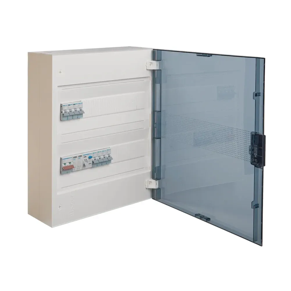 Hager 2 Row Consumer Board with 36 modules, SPD, and surface mount design