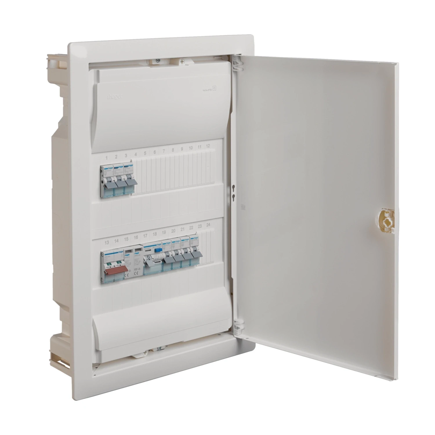 Hager 2Row 24Mod Recessed Consumer Distribution Board