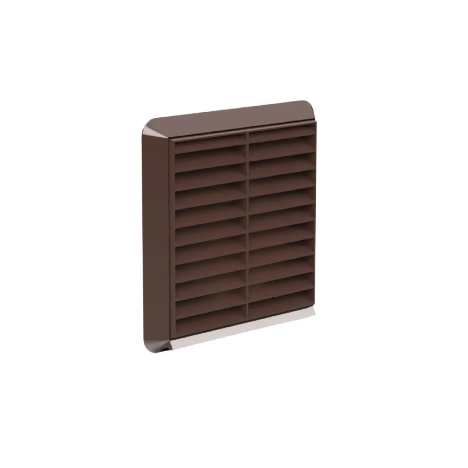 Ventilation 100mm Louvred External Grille With Flyscreen Brown