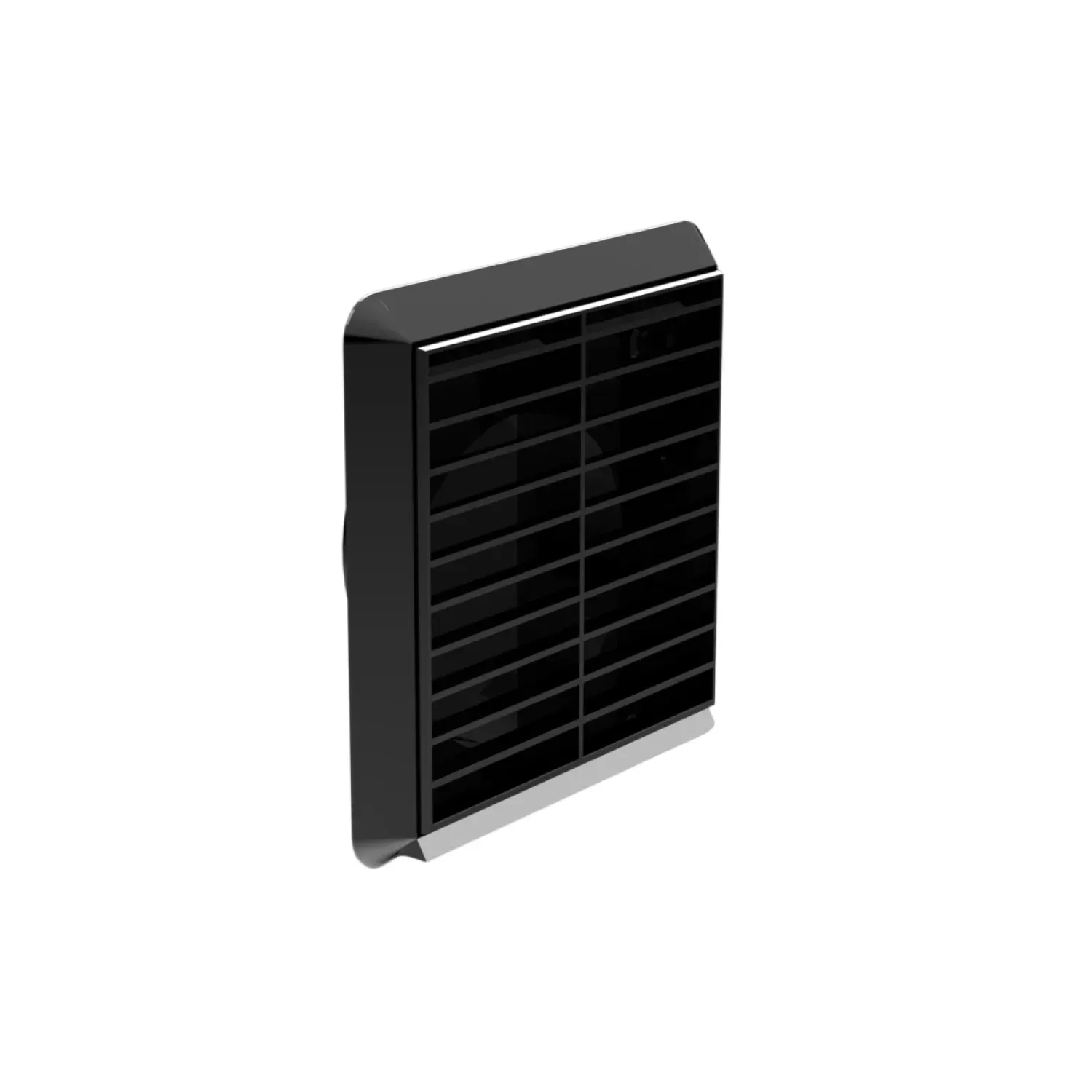 Ventilation 100mm Louvred External Grille with Flyscreen Black Polypropylene