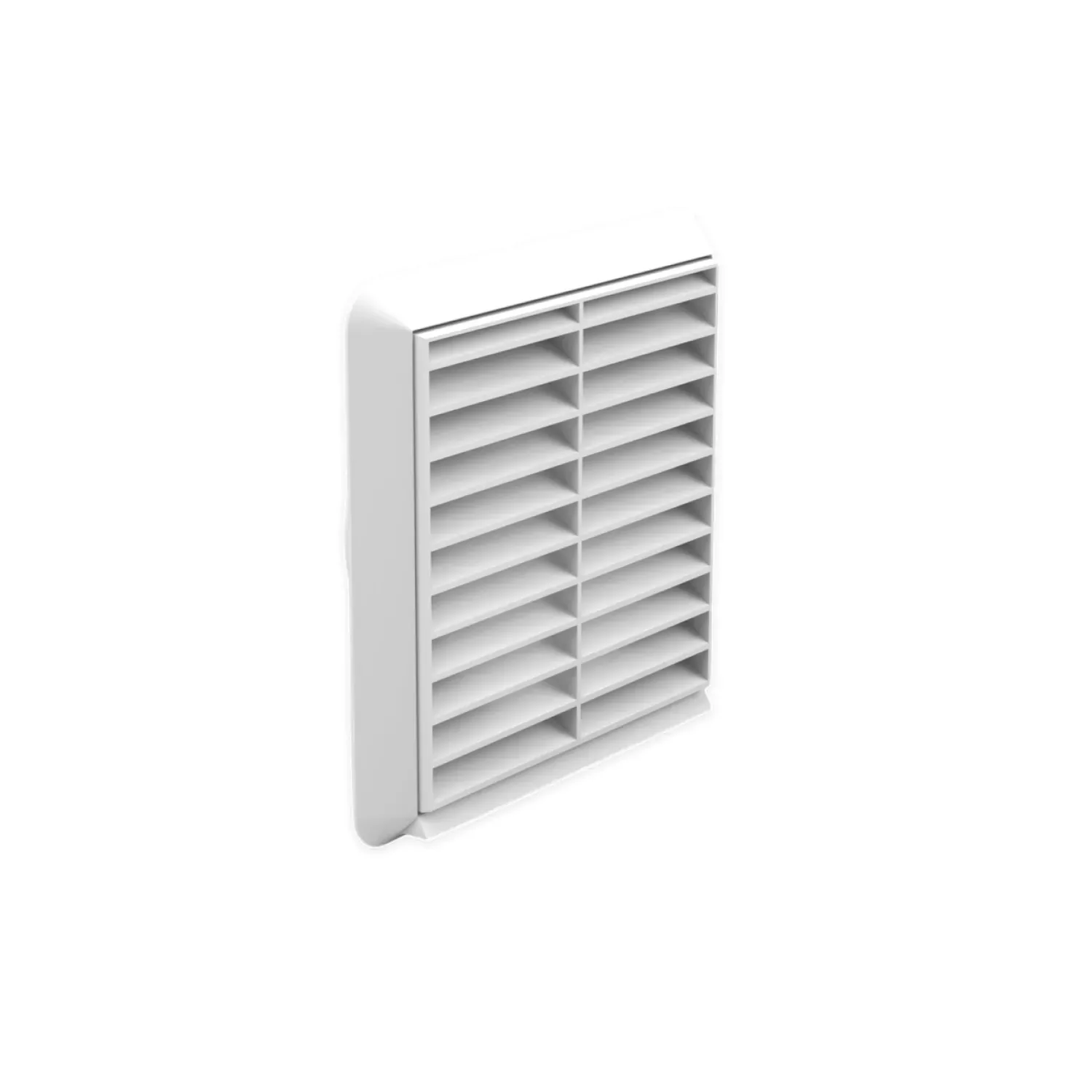 100mm Louvred External Grille White Polypropylene Fan Grille