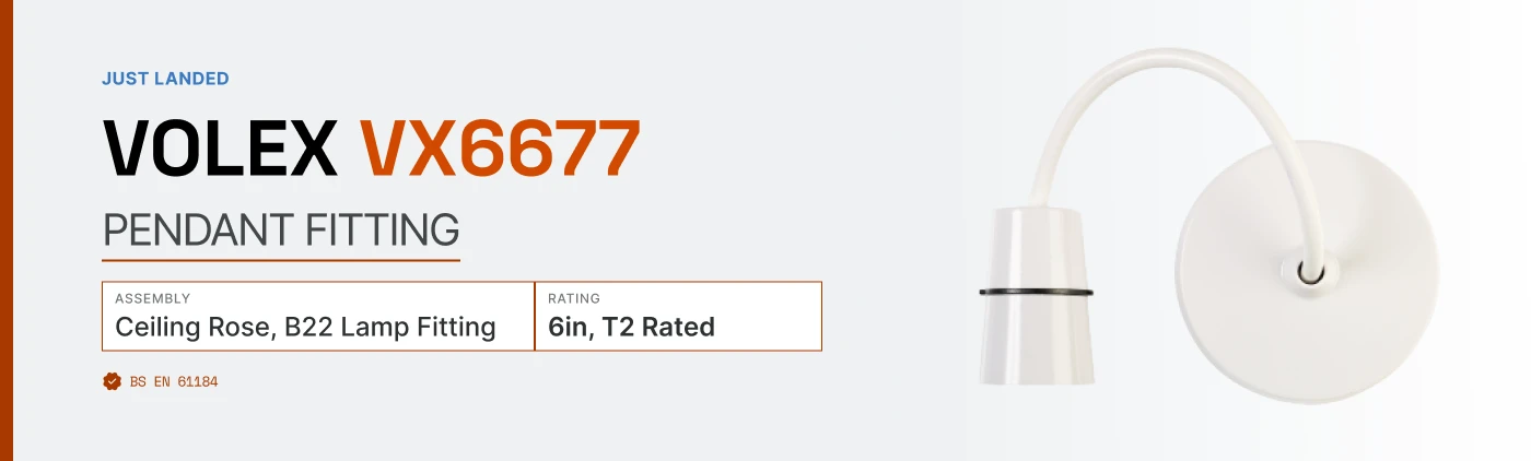 Volex vx6677 - 6in Pendant, B22