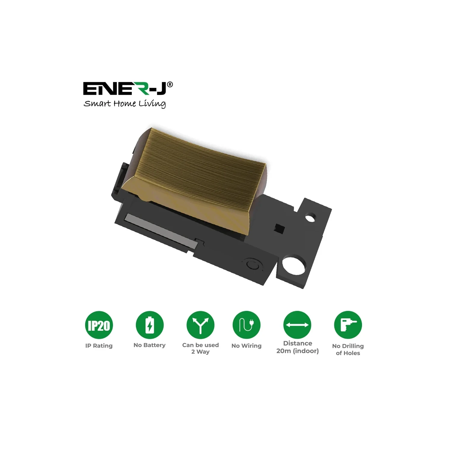 ENER-J kinetic grid switch 1 gang 433MHz antique brass Powergrid compatible
