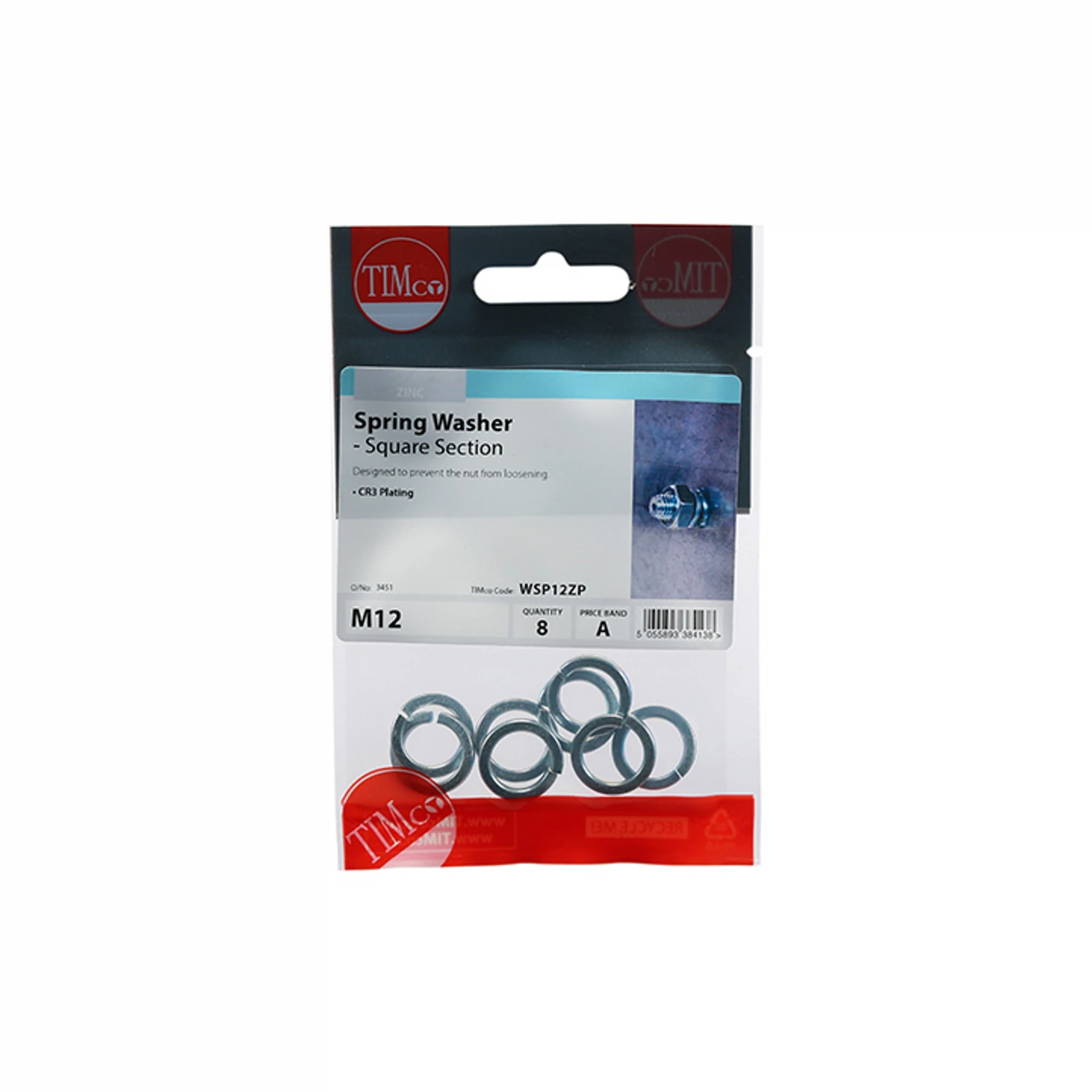 Timco Spring Washer M12 Zinc Plated Carbon Steel